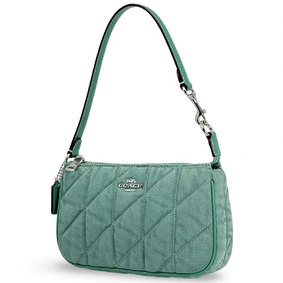 Coach 🪢 NWT Green Quilted Small Nolita Wristlet - Picture 3 of 7